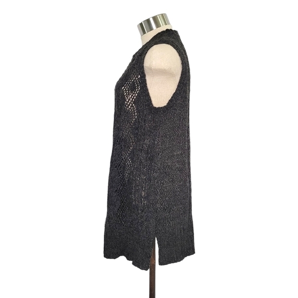 Kim Rogers Sleeveless Knit Soft Lightweight Long Cardigan Sweater Size M Gray - Picture 3 of 7
